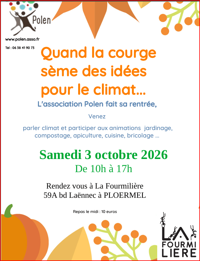 Vous êtes invité à Participez aux animations du Samedi 3 Octobre 2026 à la Fourmiliere